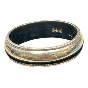 Vintage 14K White Gold Wedding Band – Engraved “Love Ginny” & 2-14-64